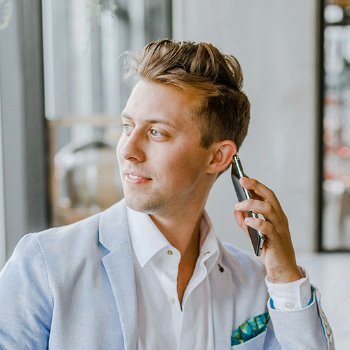 Real estate agent on the phone