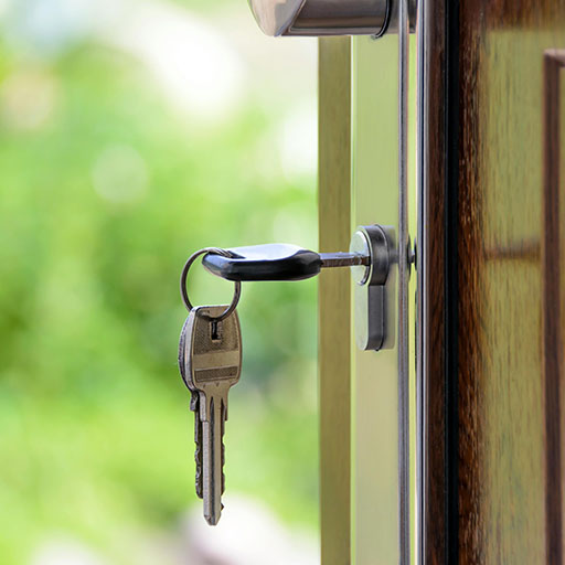 Keys in a house door