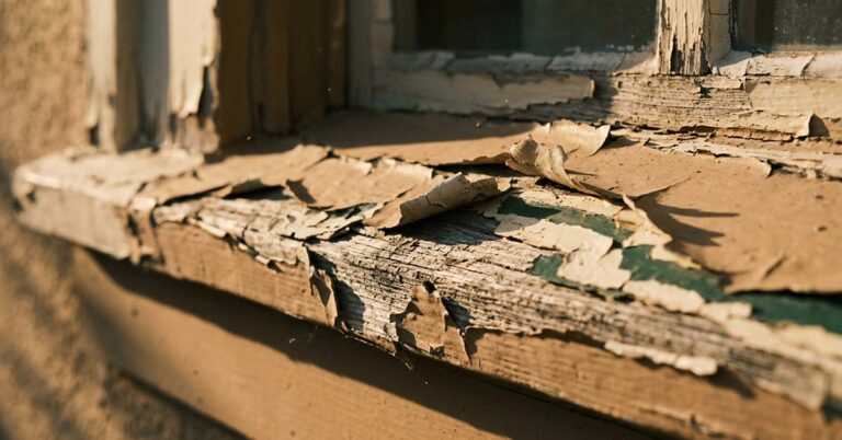 Peeling lead paint on a California home