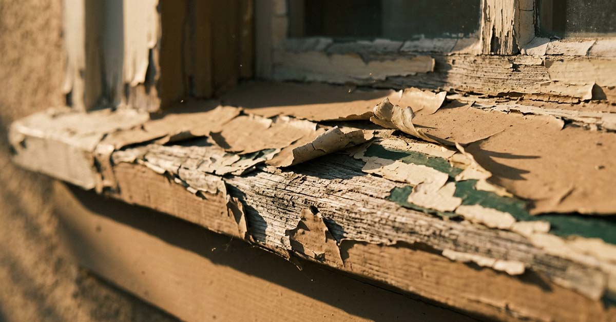 Peeling lead paint on a California home